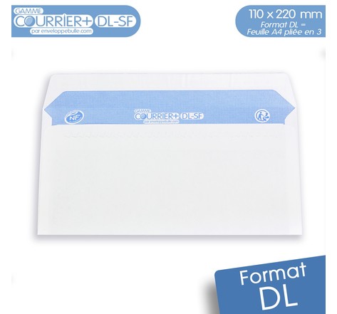 Lot de 500 Enveloppes blanches DL - gamme Courrier+ (sans fenêtre)