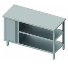 Table inox avec porte & 2 etagères - profondeur 600 - stalgast - 1200x600 x600xmm