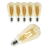 Lot de 6 ampoules Déco filament LED ambrée 4W E27 400lm 2500K - Edison