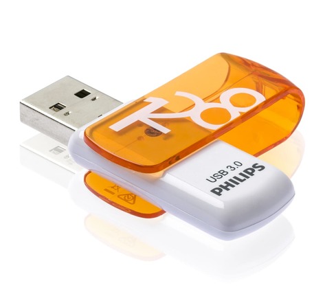 Philips clé usb 3.0 vivid 128 go blanc et orange