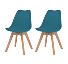 Vidaxl chaises à manger lot de 2 turquoise plastique