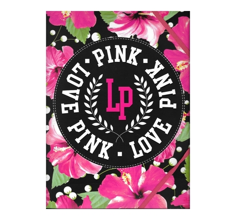 Love Pink : Chemise 24 x 32 cm élastiques 3 rabats - Rose