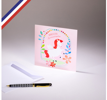 Carte simple Le Petit monde de Kali créée et imprimée en France sur papier certifié PEFC - Merveilleux anniversaire - Licorne