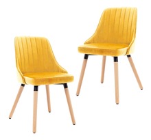 Vidaxl chaises à manger lot de 2 jaune velours