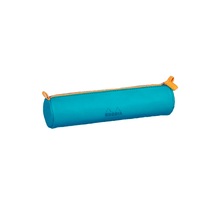 Rhodia : Trousse Ronde Simili Cuir 5.5 x 21.5 cm - Turquoise