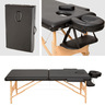 Tectake Table de massage pliante 2 Zones Bois, cosmétique, portable - noir