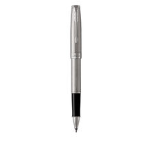 PARKER Sonnet stylo roller, acier inoxydable, attributs palladium, Recharge noire pointe fine – Coffret cadeau