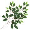 Vidaxl 10 pcs feuilles artificielles de ficus vert et blanc 65 cm