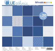 Bloc papier 30 cm Blue Ethnic 40 feuilles - Artémio