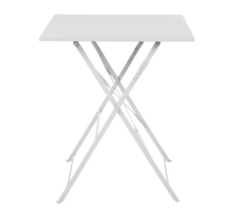 Table de terrasse grise en acier carrée 600 mm - bolero -  -  600x600x710mm