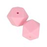 2 perles silicone hexagonales - 17 mm - rose