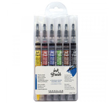Pochette de 6 pinceaux encre aquarellable Ink Brush Sennelier