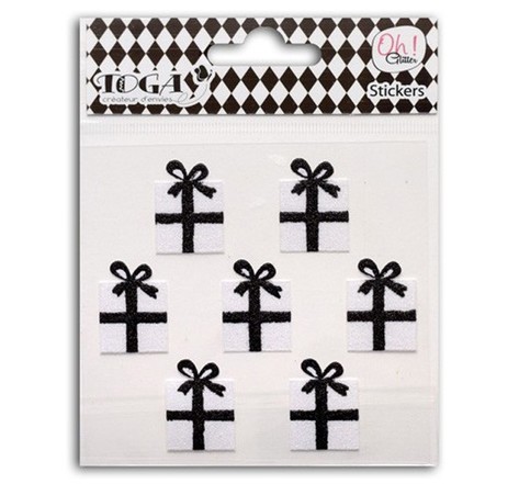Stickers cadeaux noirs & blancs