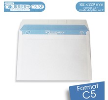 Lot de 50 Enveloppes blanches C5 - gamme Courrier+ (sans fenêtre)