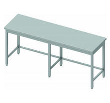 Table inox professionnelle sans rebord - profondeur 600 - stalgast - 2300x600 x600xmm