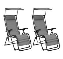 Vidaxl chaises pliables de terrasse 2 pcs textilène gris