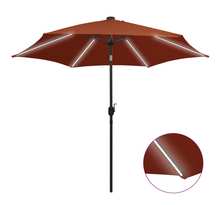 Vidaxl parasol avec led et mât en aluminium 300 cm terre cuite
