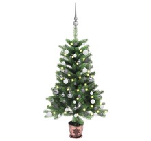 vidaXL Arbre de Noël artificiel pré-éclairé et boules 65 cm vert