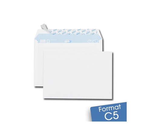 Lot de 500 Enveloppes blanches C5 auto-adhésives (SF)