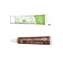 Stylo chocolat + gel colorant alimentaire vert clair