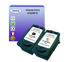 2x cartouches compatibles avec canon pixma ip2700 ip2702 remplace canon pg-512  cl-513 (noire+couleur) - t3azur