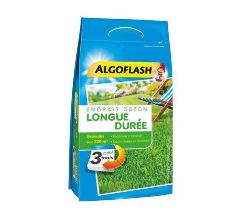 ALGOFLASH Engrais Gazon Longue durée 3 mois - 5,75kg
