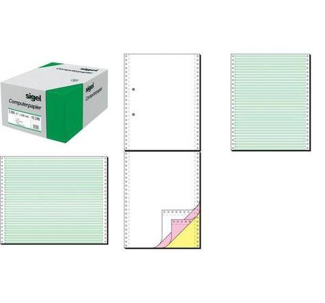 papier listing sans fin, 240 x 30,48 cm (12'), A4, 80g, MP, 200f SIGEL