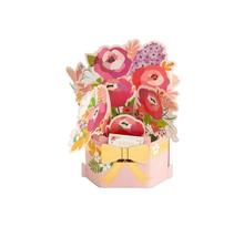 Carte pop up 3d - bouquet de pivoines - draeger paris