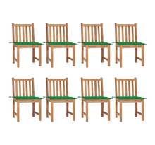 Vidaxl chaises de jardin 8 pcs avec coussins bois de teck massif