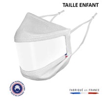 Masque transparent blanc uns1 50 lavages made in france pour enfant