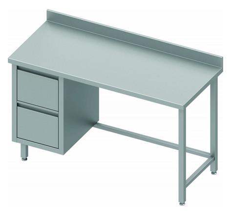 Table inox professionnelle avec 2 tiroirs - gamme 700 - stalgast - 1500x700 x700xmm