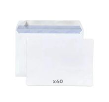 40 enveloppes blanches en papier 80 g - 16 2 x 22 9 cm