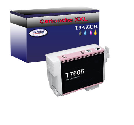 Cartouche Compatible pour Epson T7606 (C13T76064010) Light Magenta - T3AZUR