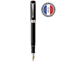 Parker duofold centennial stylo plume, noir, plume moyenne en or 18k, encre noire,  coffret cadeau
