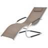 Vidaxl chaise longue avec oreiller aluminium et textilène taupe
