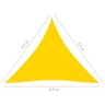 vidaXL Voile de parasol Tissu Oxford triangulaire 4 5x4 5x4 5 m Jaune