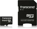 Carte mémoire Micro Secure Digital (micro SD) Transcend 64Go SDXC Class 10 avec adaptateur