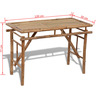 Vidaxl table pliable de jardin 120x50x77 cm bambou
