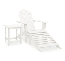Vidaxl chaise de jardin adirondack avec pouf et table sapin blanc