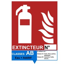 Autocollant vinyl - Signalétique extincteur AB Eau + Additif - L.150 x H.200 mm UTTSCHEID X 1
