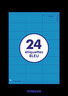 100 planches a4 - 24 étiquettes 70 mm x 35 mm autocollantes bleu par planche pour tous types imprimantes - jet d'encre/laser/photocopieuse