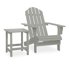 vidaXL Chaise de jardin Adirondack avec table Bois de sapin Gris