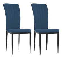 Vidaxl chaises à manger lot de 2 bleu velours