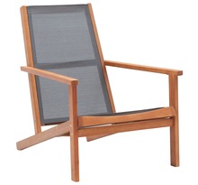 vidaXL Chaise de jardin Gris Bois d'eucalyptus solide et textilène