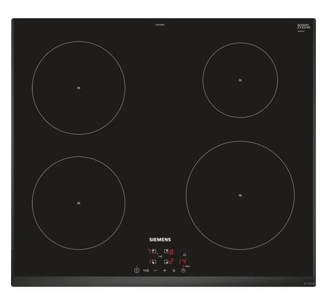 SIEMENS EU651BEB1E Table de cuisson induction - 4 zones - 4600W max - L59,2 x P52,2cm - Revêtement verre - Coloris noir
