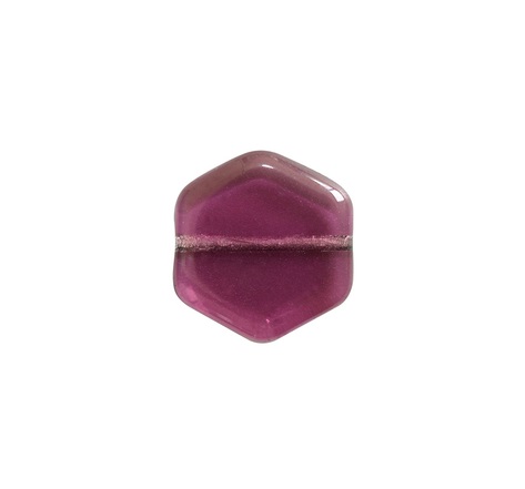 DIY - 10 Perles Vintage en Verre Hexagone 16 x 15mm  - Amethyst