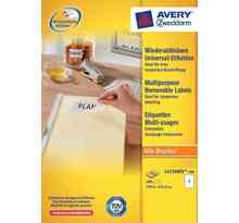 100 Étiquettes multi-usages, 210 x 297 mm, blanc AVERY ZWECKFORM