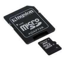 Carte mémoire Micro Secure Digital (micro SD) Kingston 8 Go SDHC Class 4 avec adaptateur