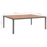 Vidaxl table de jardin gris 200x150x74 cm résine tressée et acacia