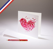 Carte double Aerial créée et imprimée en France - Love jolis cœurs